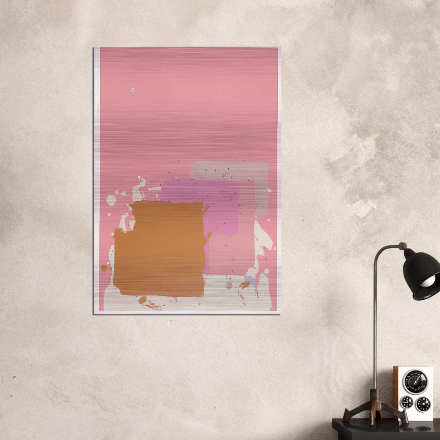 Brown Black on Pink - 1971 - John Hoyland Brushed Aluminum Print - 70x100 cm / 28x40 inches | John Hoyland Aluminum Print | John Hoyland Prints