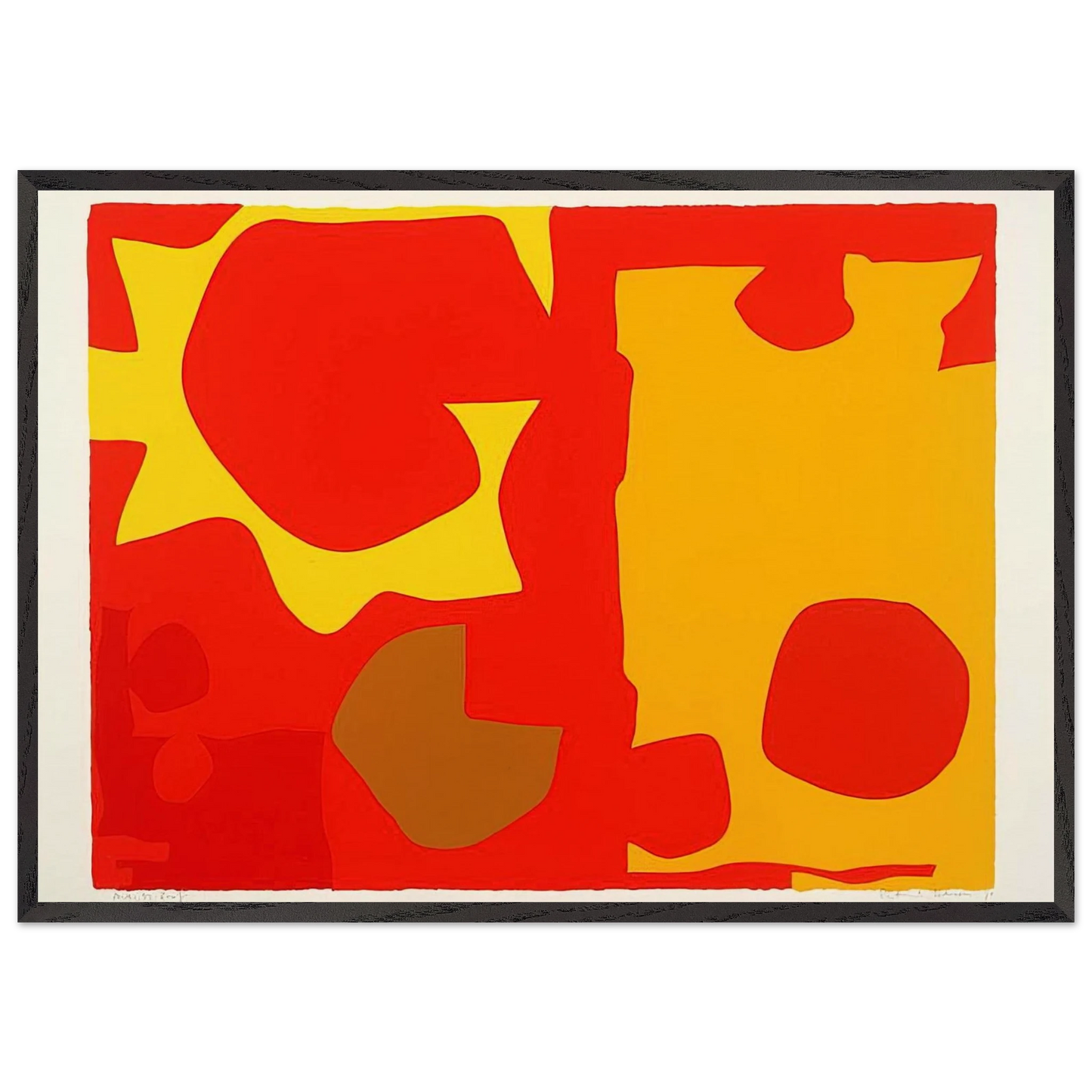 Six in Light Orange with Red in Yellow - 1970 - Patrick Heron Framed Art Print – Black Wooden Frame - Default Title - -Framed Art Print