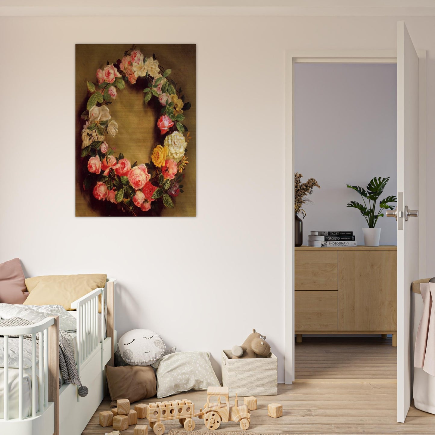 Crown of Roses - Pierre-Auguste Renoir Brushed Aluminum Print - 70x100 cm / 28x40 inches | Pierre-Auguste Renoir Aluminum Print | Pierre-Auguste Renoir Prints