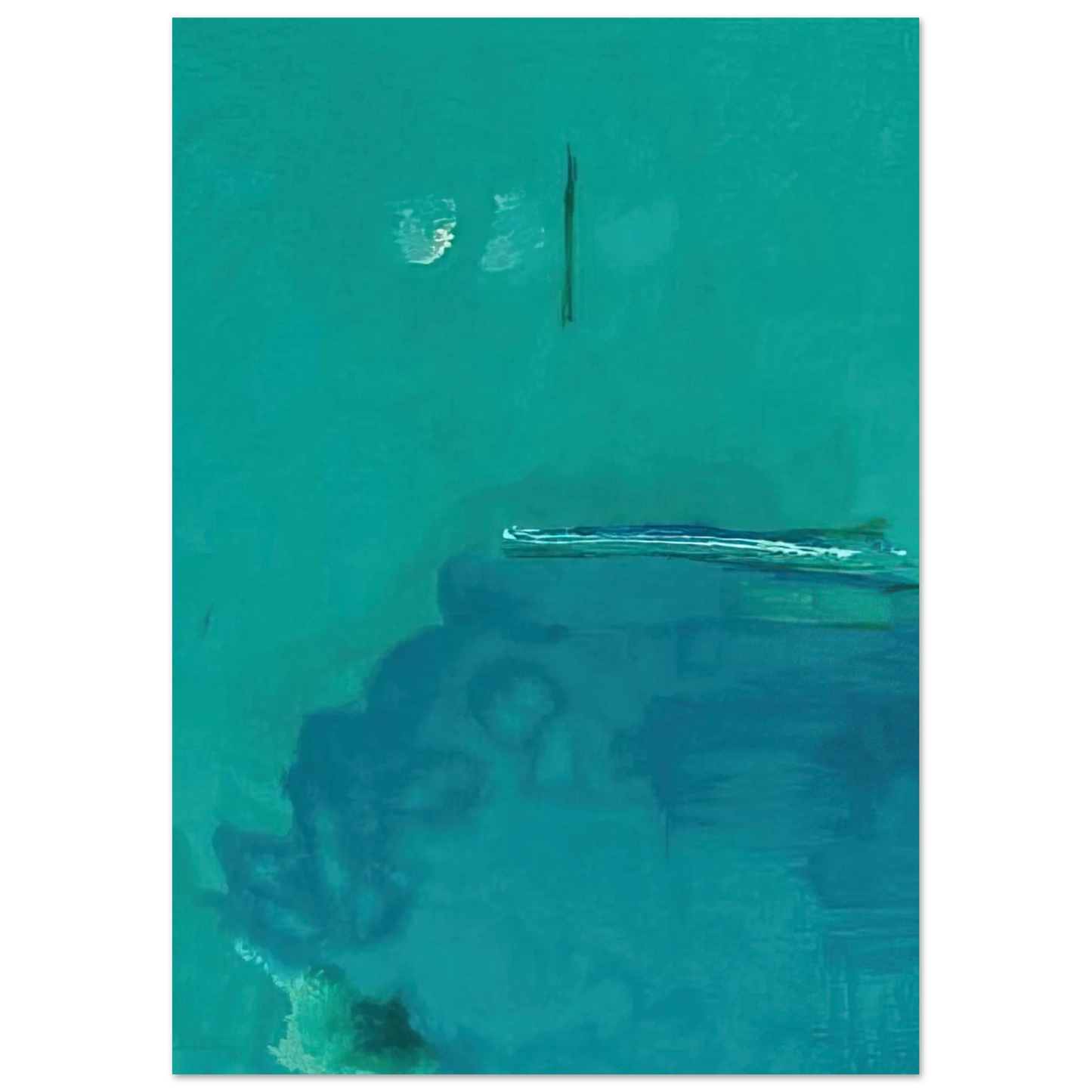 Helen Frankenthaler - Contentment Island - 2004 Wall art - 13x18 cm / 5x7 inches - Premium Wooden Framed Poster With Fine Art Paper - White frame