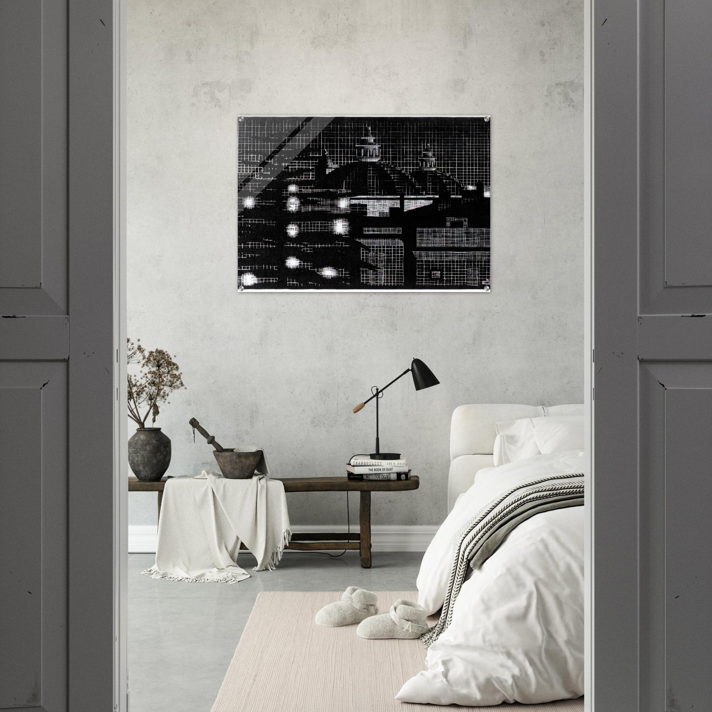 NOCTURNAL ROME 5 - MC Escher Acrylic Print - 70x100 cm / 28x40″ inches | MC Escher Wall Art | MC Escher Prints