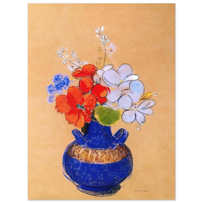 Odilon Redon - FLOWERS IN A BLUE VASE 1  75x100 cm / 30x40inches Fine Art Poster