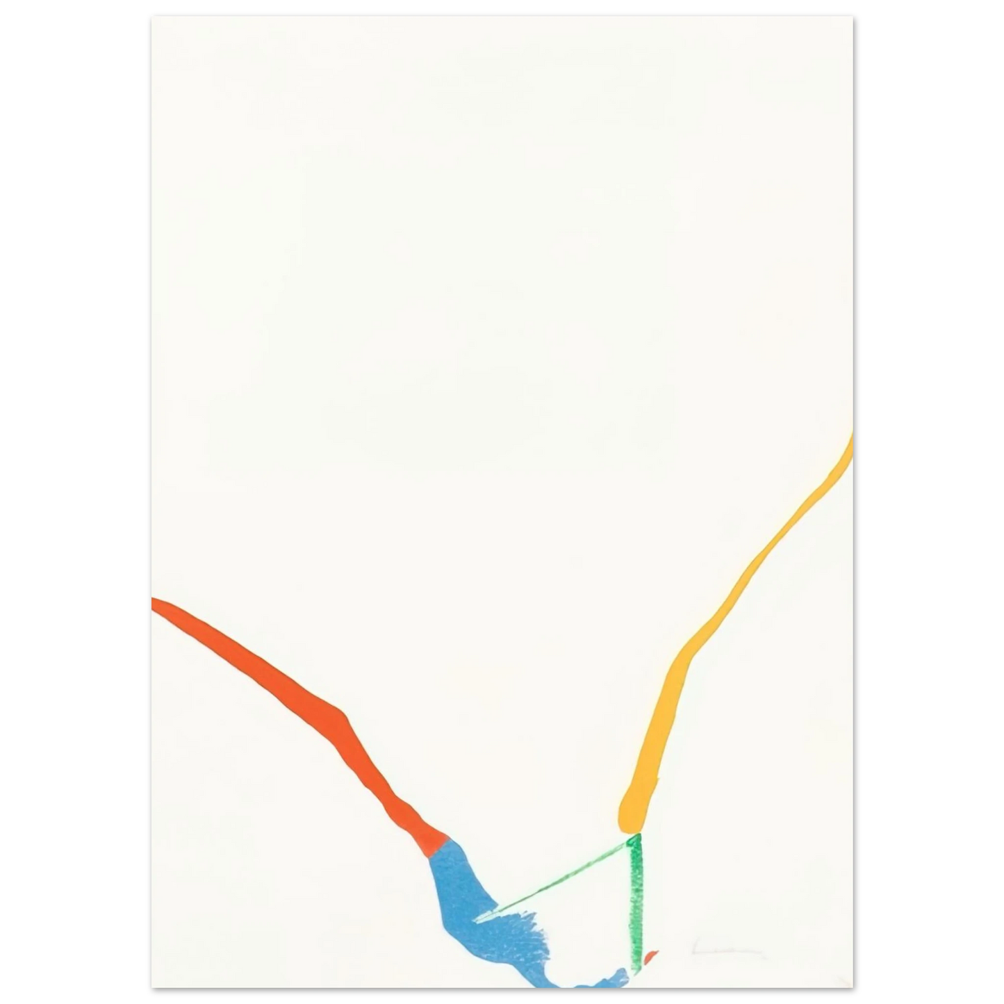 Helen Frankenthaler - What Red Lines Can Do - 1970 Wall art - 21x29.7 cm / 8x12" - Premium Wooden Framed Poster With Fine Art Paper - Wood frame