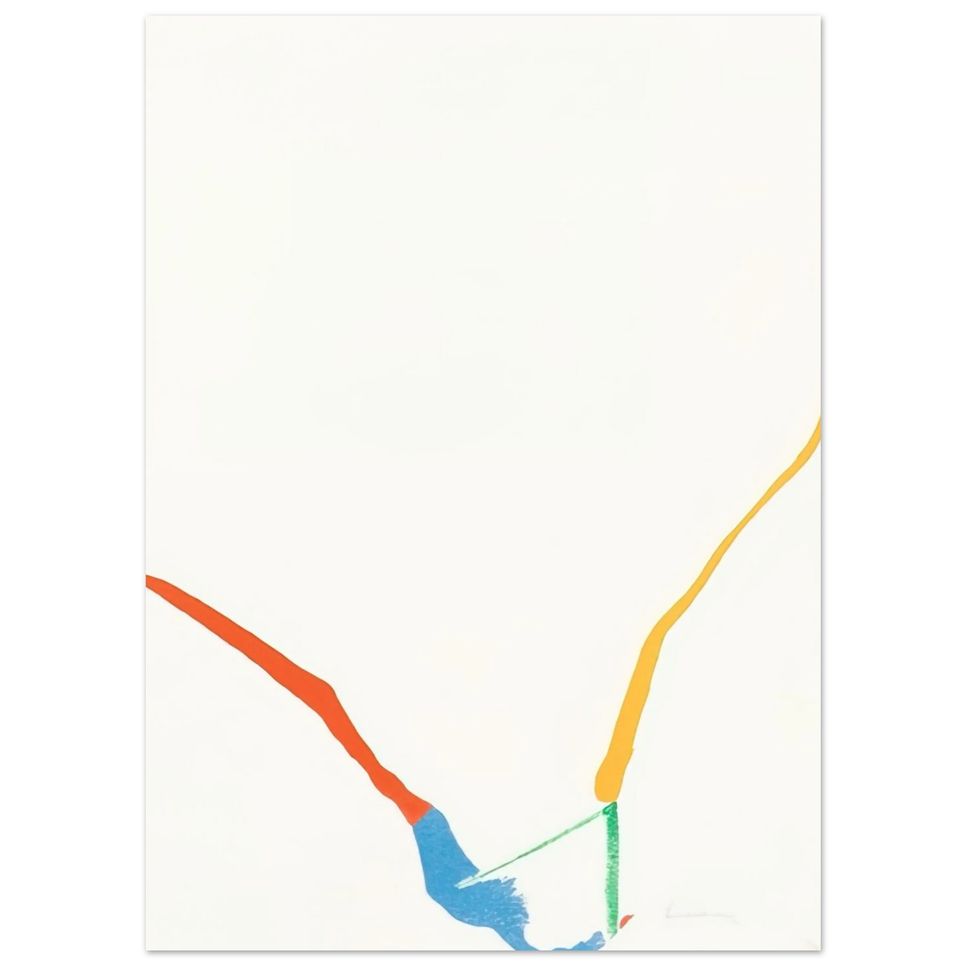 Helen Frankenthaler - What Red Lines Can Do - 1970 Wall art - 21x29.7 cm / 8x12" - Premium Wooden Framed Poster With Fine Art Paper - Wood frame