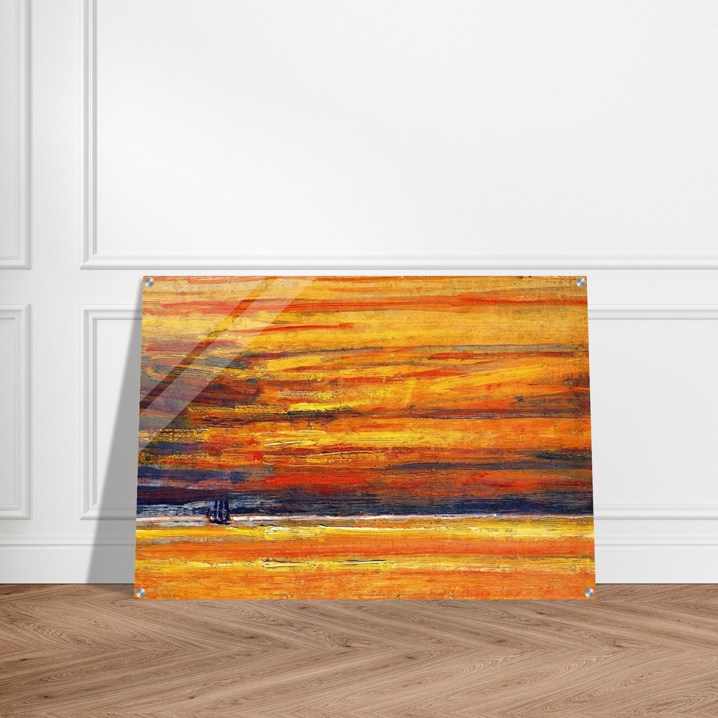 Sailing Vessel at Sea, Sunset - Childe Hassam Acrylic Print - 70x100 cm / 28x40″ inches