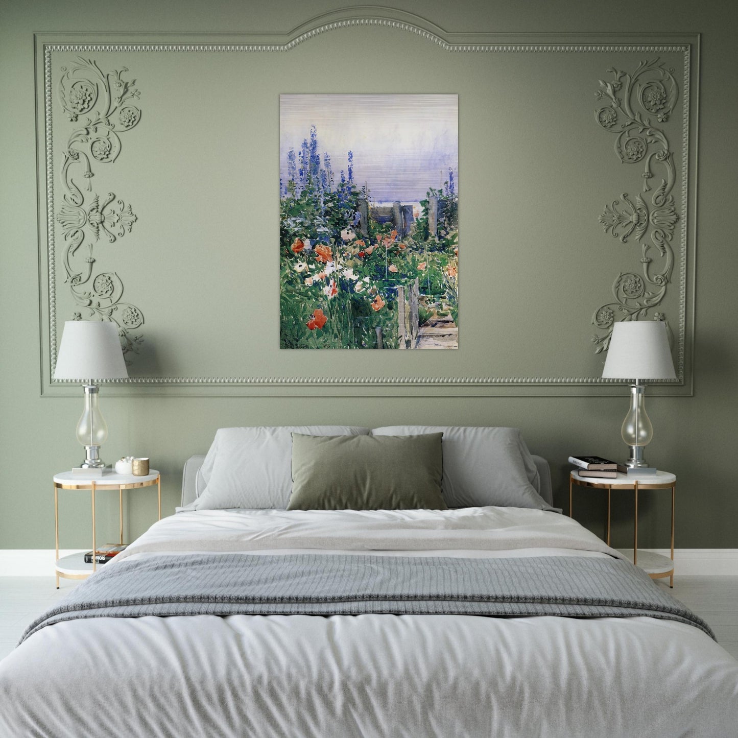 Home of the Hummingbird - Childe Hassam Brushed Aluminum Print - 70x100 cm / 28x40 inches | Childe Hassam Aluminum Print | Childe Hassam Prints