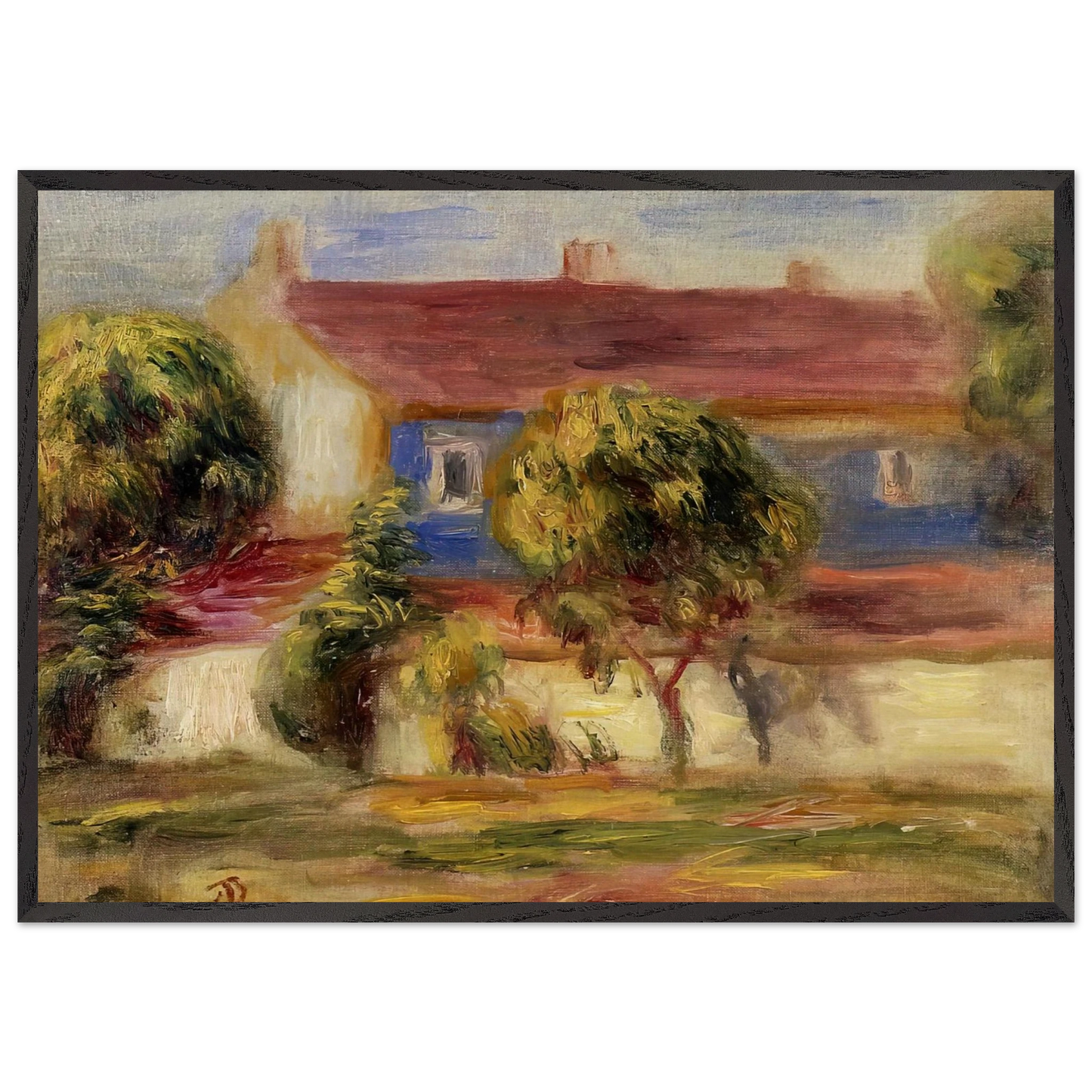 The Artist s House - Pierre-Auguste Renoir Framed Art Print – Black Wooden Frame - Default Title - -Framed Art Print