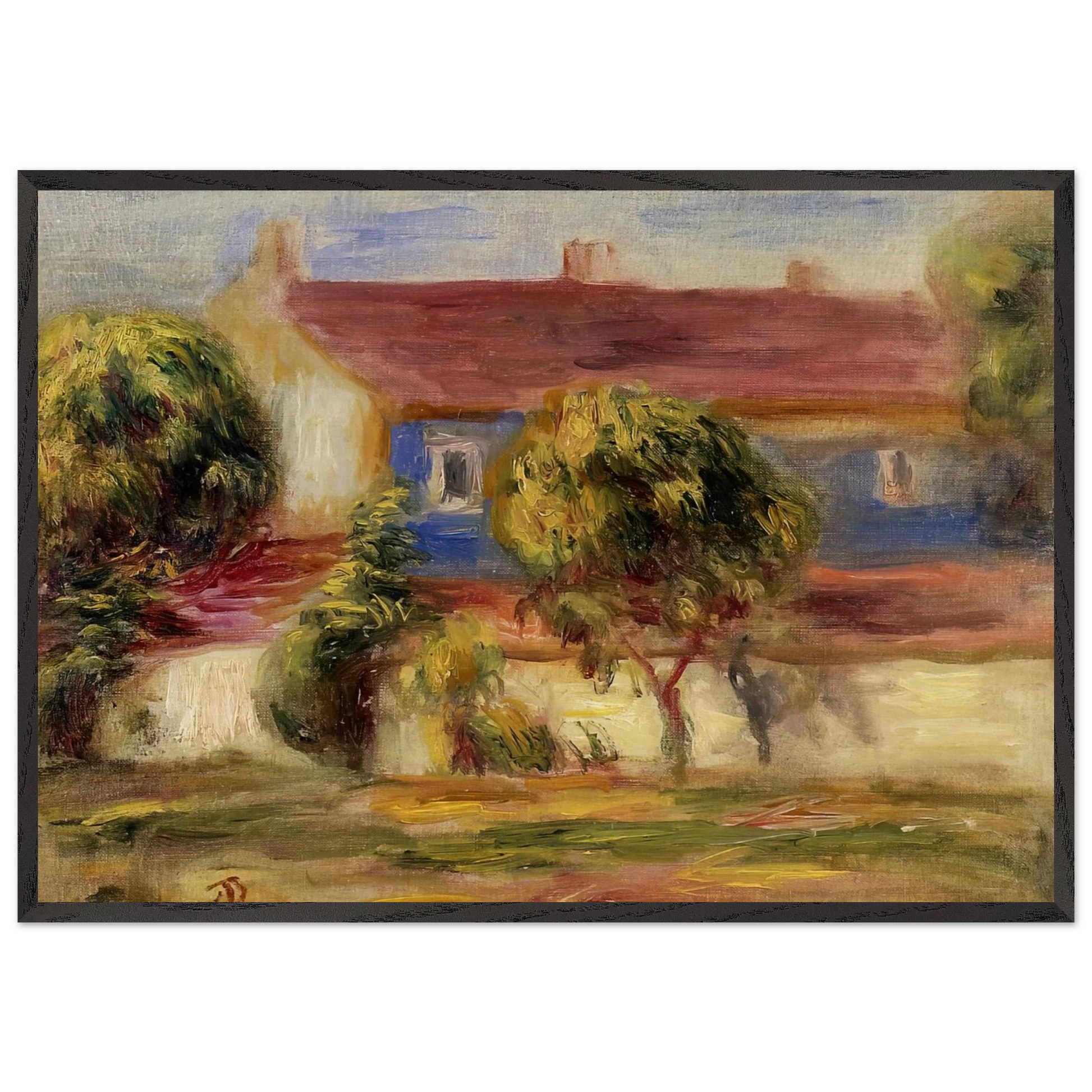 The Artist s House - Pierre-Auguste Renoir Framed Art Print – Black Wooden Frame - Default Title - -Framed Art Print
