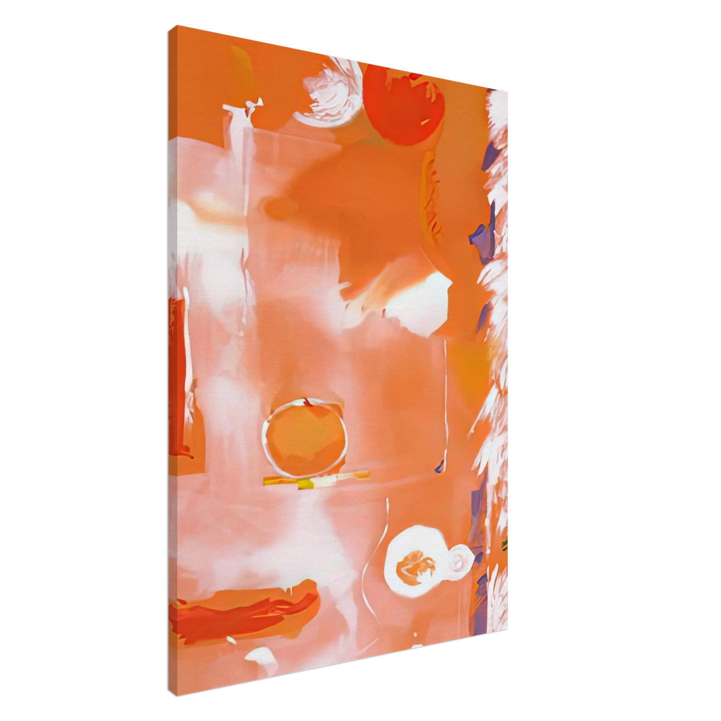 Helen Frankenthaler - Seeing the Moon on a Hot Summer Day, 1987- Wall Art - 60x80 cm / 24x32 inches - Premium Wooden Framed Poster With Fine Art Paper - White frame