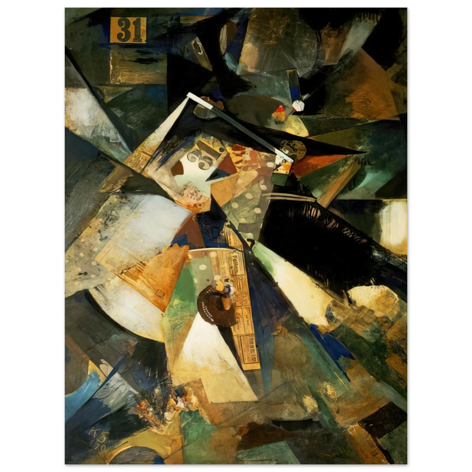 Kurt Schwitters - MERZPICTURE THIRTY ONE 1920 Fine Art Poster - Default Title