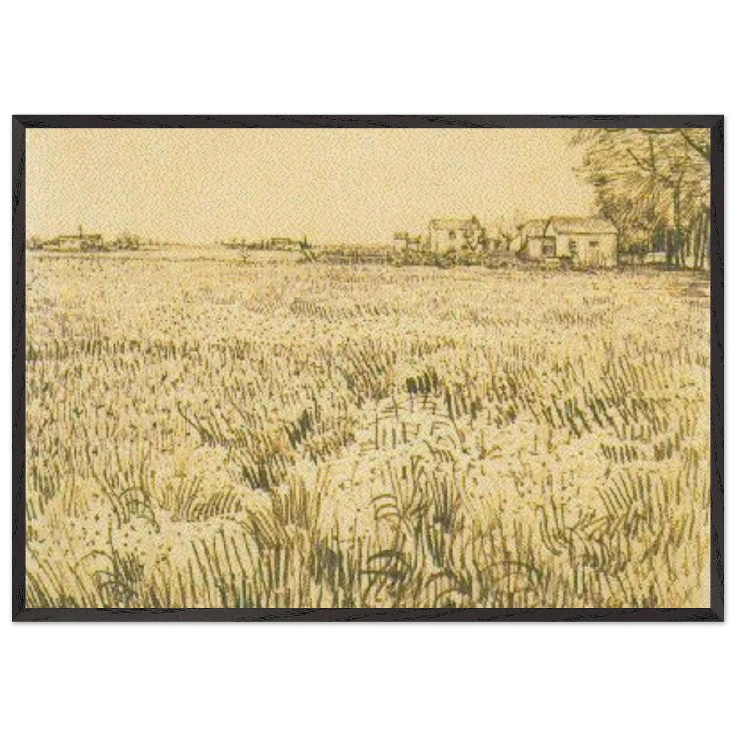 Meadow with Flowers - Vincent van Gogh Framed Art Print – Black Wooden Frame - Default Title - -Framed Art Print