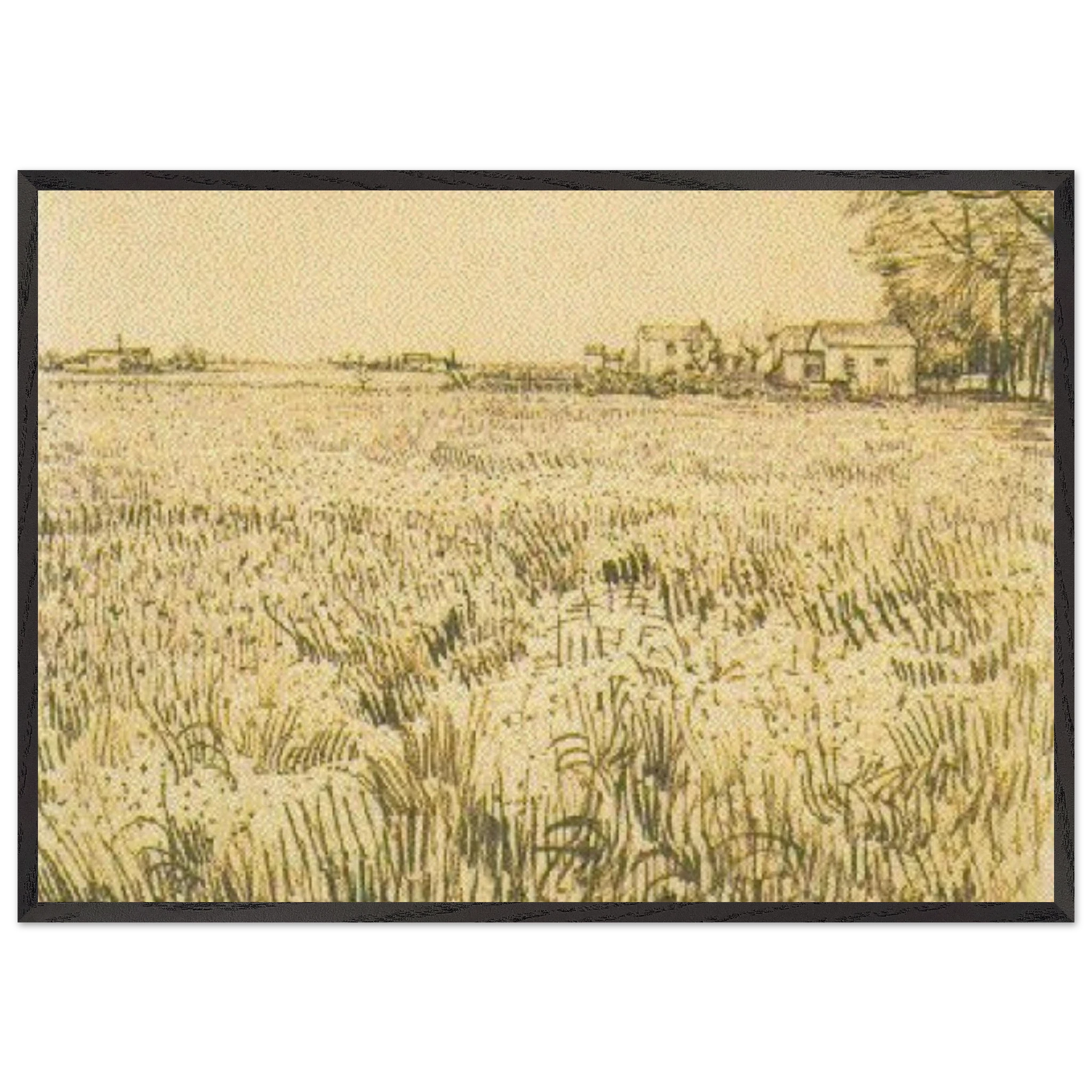 Meadow with Flowers - Vincent van Gogh Framed Art Print – Black Wooden Frame - Default Title - -Framed Art Print