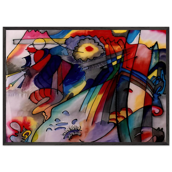 NOTDETECTED189363 - Wassily Kandinsky 70x100 cm / 28x40 inches Framed Art Print – Black Wooden Frame