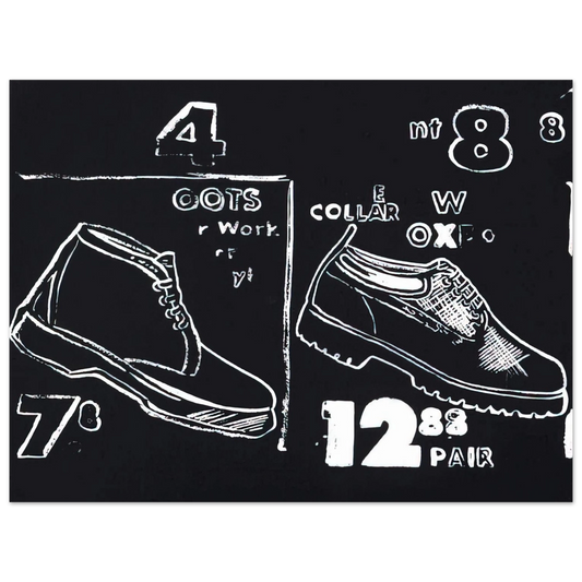 Andy Warhol - Work Boots Fine Art Poster - 13x18 cm / 5x7 inches