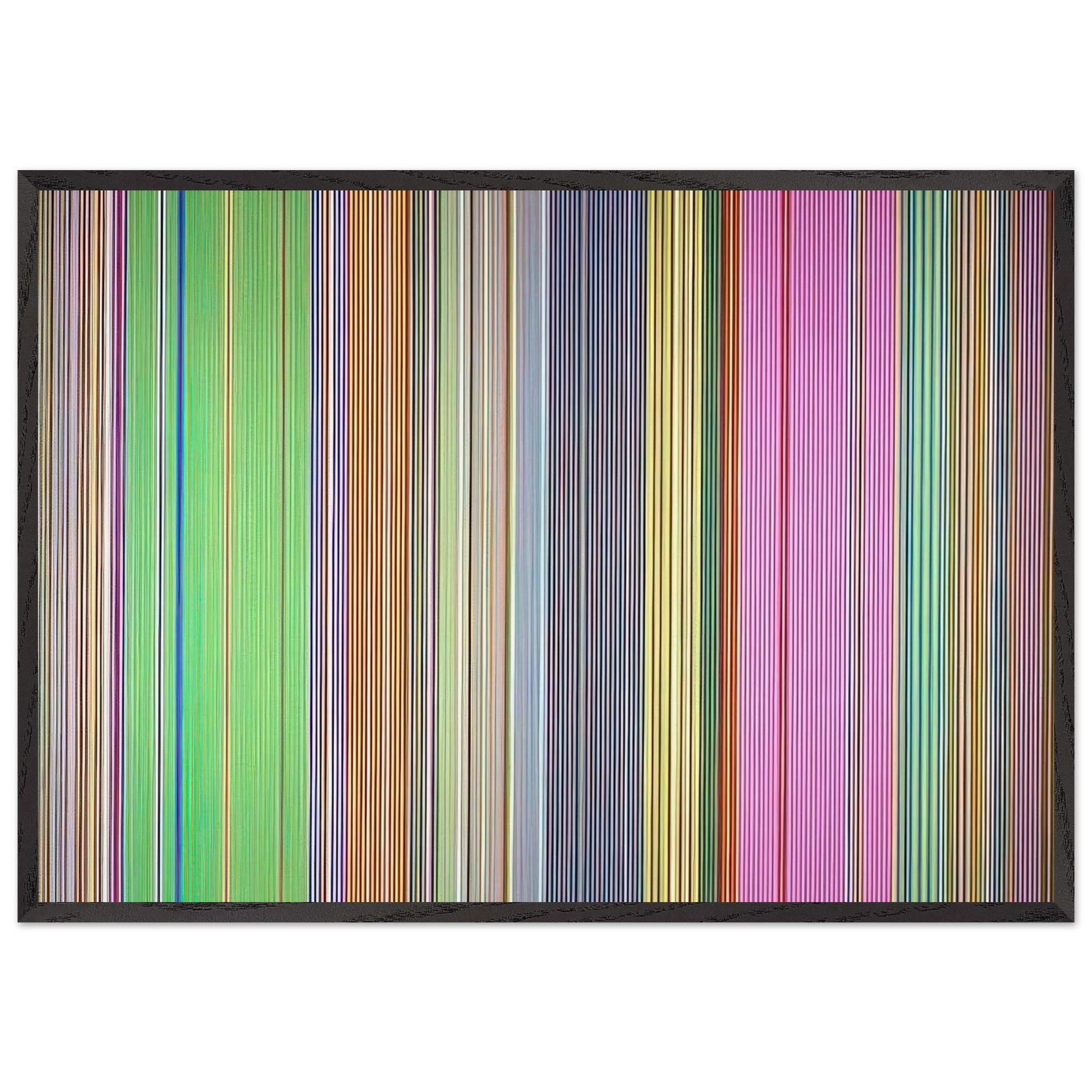 Raspberry Icicle - 1967 - Gene Davis Framed Art Print – Black Wooden Frame - Default Title - -Framed Art Print