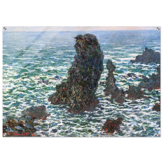 The Pyramids of Port Coton, Belle-Ile-en-Mer - claude monet Acrylic Print - 70x100 cm / 28x40″ inches