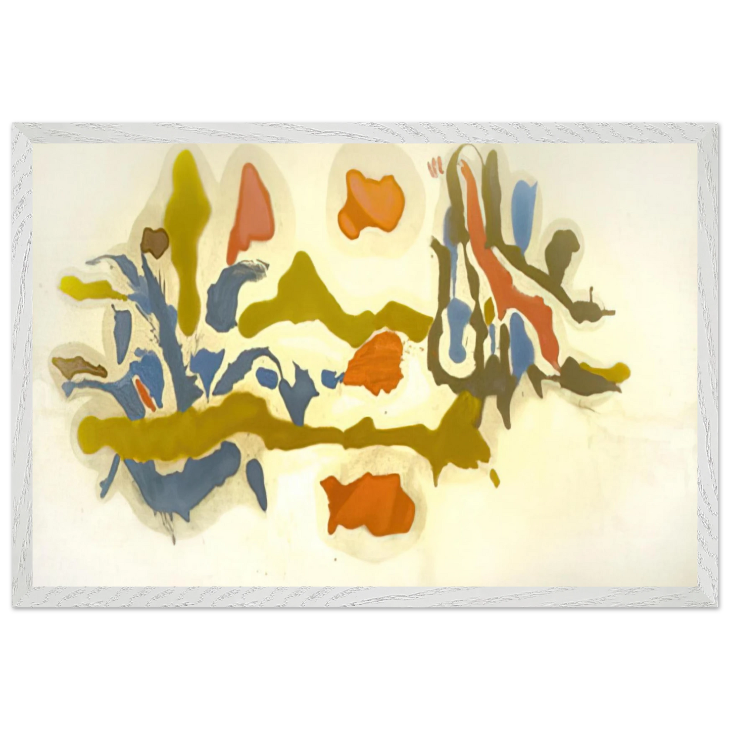 Helen Frankenthaler - Seascape with Dunes - 1962 Wall art - 40x50 cm / 16x20 inches - Premium Wooden Framed Poster With Fine Art Paper - Black frame