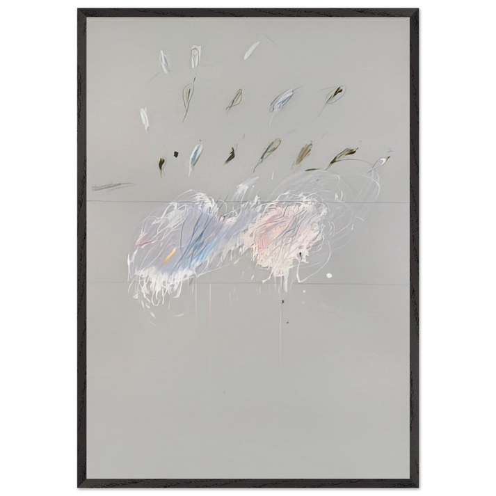 Nine Discourses on Commodus Part VI - Cy Twombly 70x100 cm / 28x40 inches Framed Art Print – Black Wooden Frame