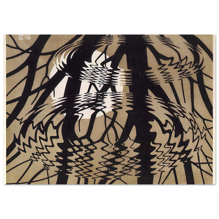 MC Escher - RIPPLED SURFACE COLOUR Wall Art - 60x80 cm / 24x32 inches - Fine Art Poster - -