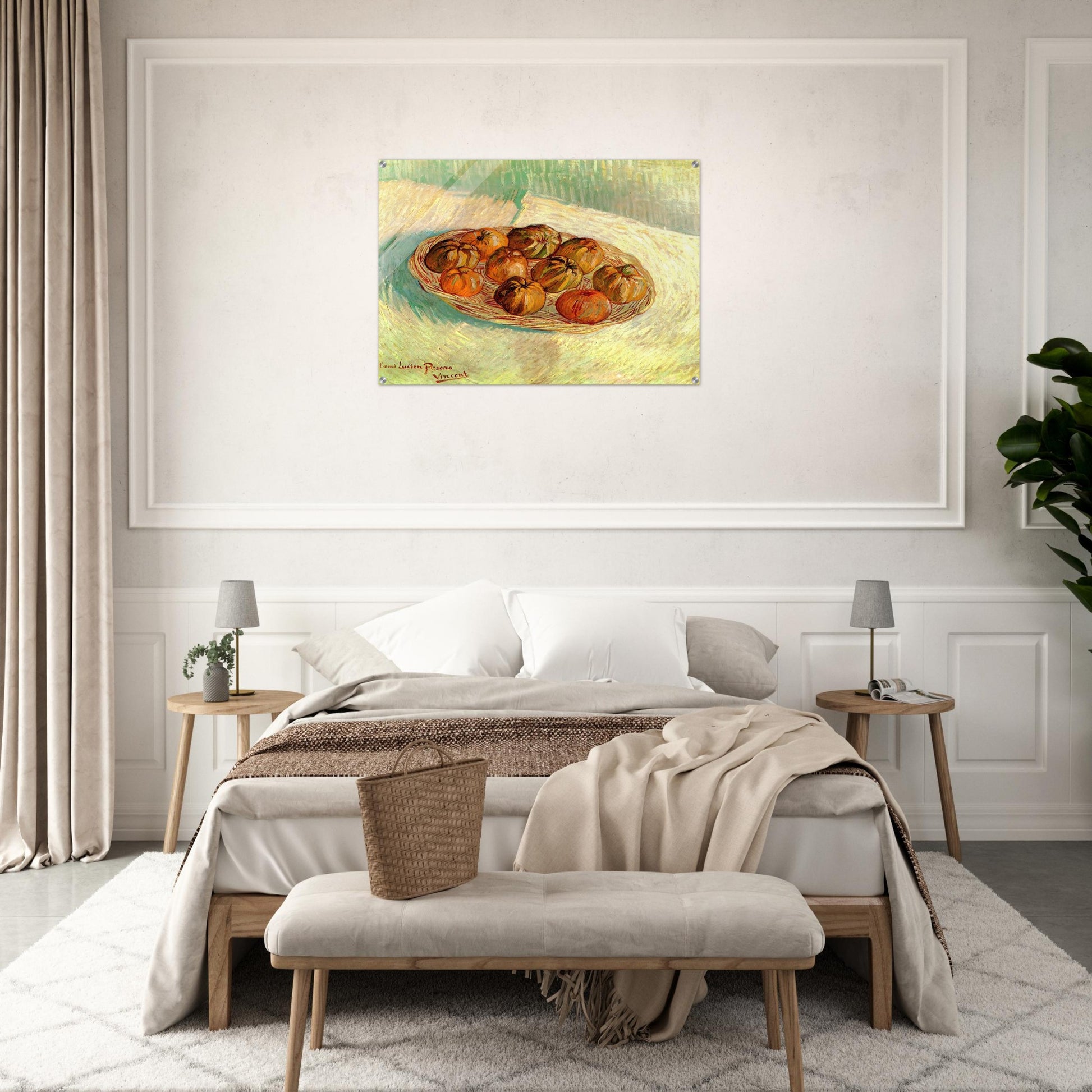 Still Life with Basket of Apples to Lucien Pissarro - Vincent van Gogh Acrylic Print - 70x100 cm / 28x40″ inches