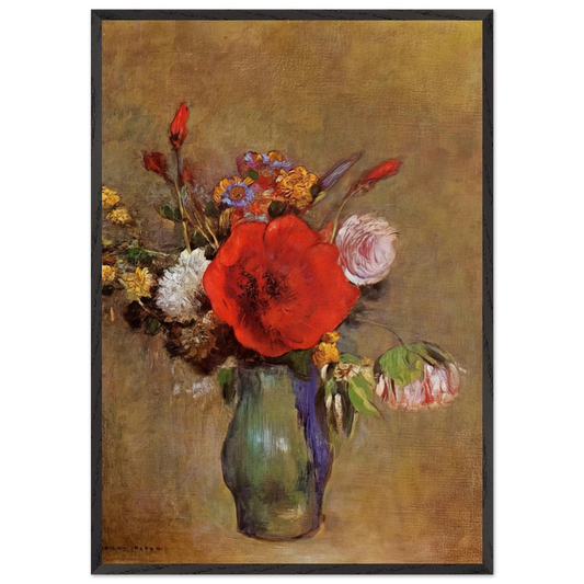 VASE OF FLOWERS 11 - Odilon Redon Framed Art Print – Black Wooden Frame - Default Title - -Framed Art Print