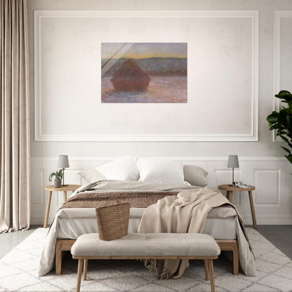 Stack of Wheat Thaw, Sunset - claude monet Acrylic Print - 70x100 cm / 28x40″ inches