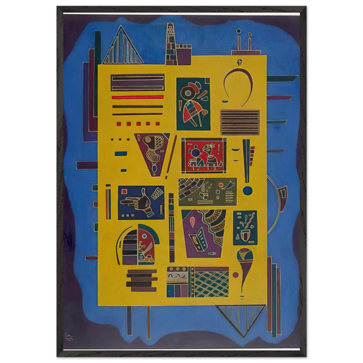 Wall artCONGLOMERAT 1943 - Wassily Kandinsky 70x100 cm / 28x40 inches Framed Art Print – Black Wooden Frame