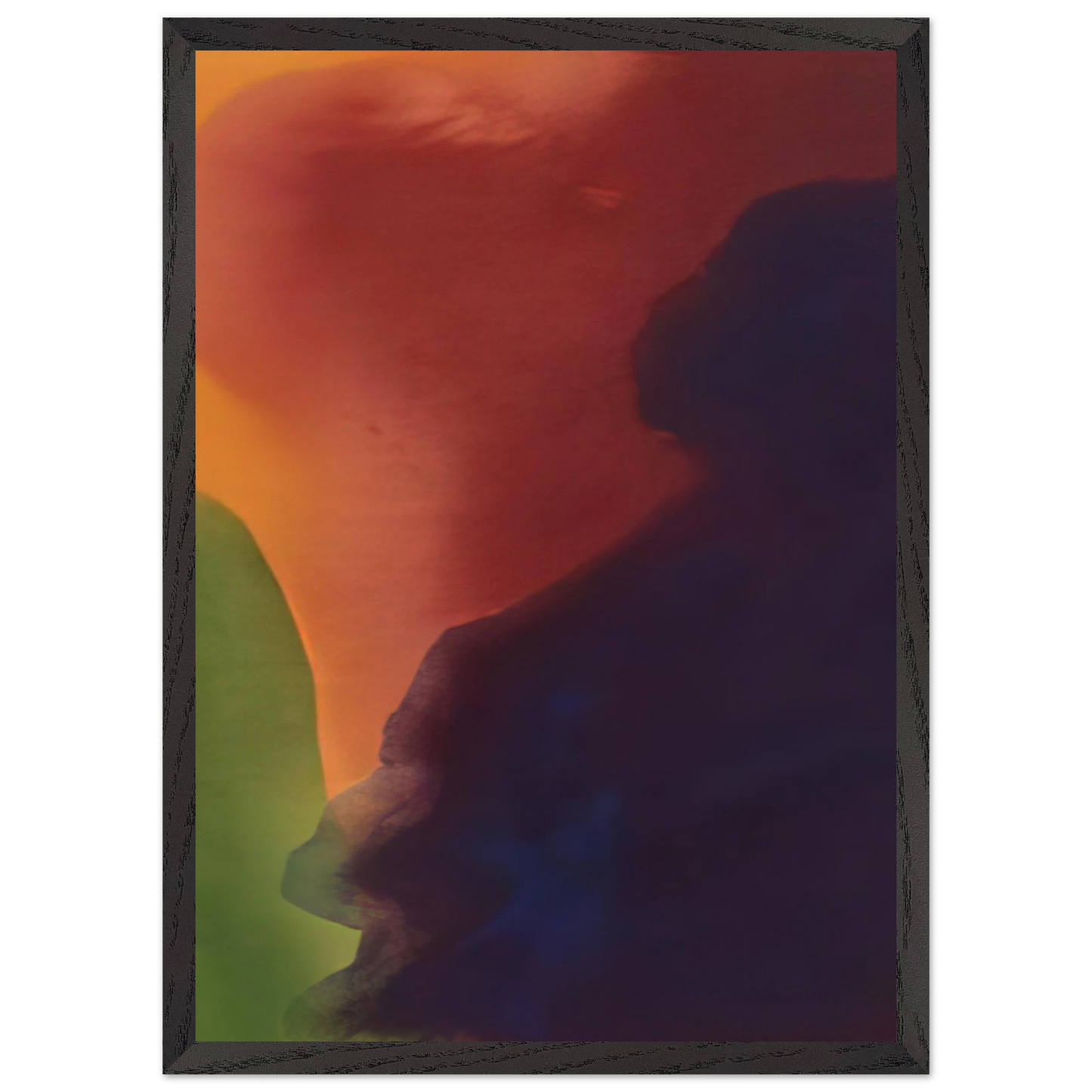 Helen Frankenthaler - Blue Atmosphere III - 1963 Wall art - 27x35 cm / 11x14 inches - Premium Wooden Framed Poster With Fine Art Paper - Wood frame