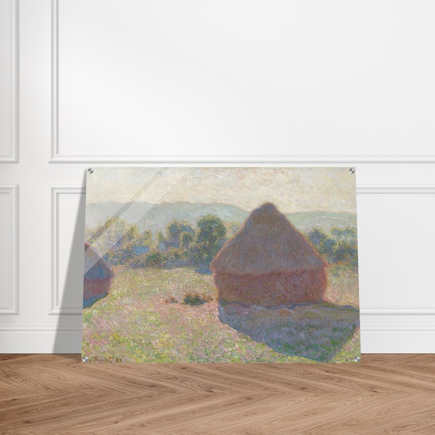 Haystacks, midday - claude monet Acrylic Print - 70x100 cm / 28x40″ inches