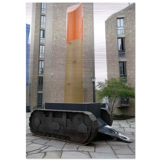 LIPSTICK ASCENDING ON CATERPILLAR TRACKS 1969 - Claes Oldenburg Brushed Aluminum Print - 70x100 cm / 28x40 inches | Claes Oldenburg Aluminum Print | Claes Oldenburg Prints
