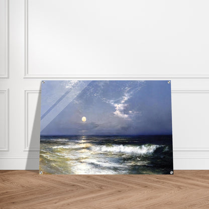Moonlit Seascape - Thomas Moran Acrylic Print - 70x100 cm / 28x40″ inches | Thomas Moran Wall Art | Thomas Moran Prints