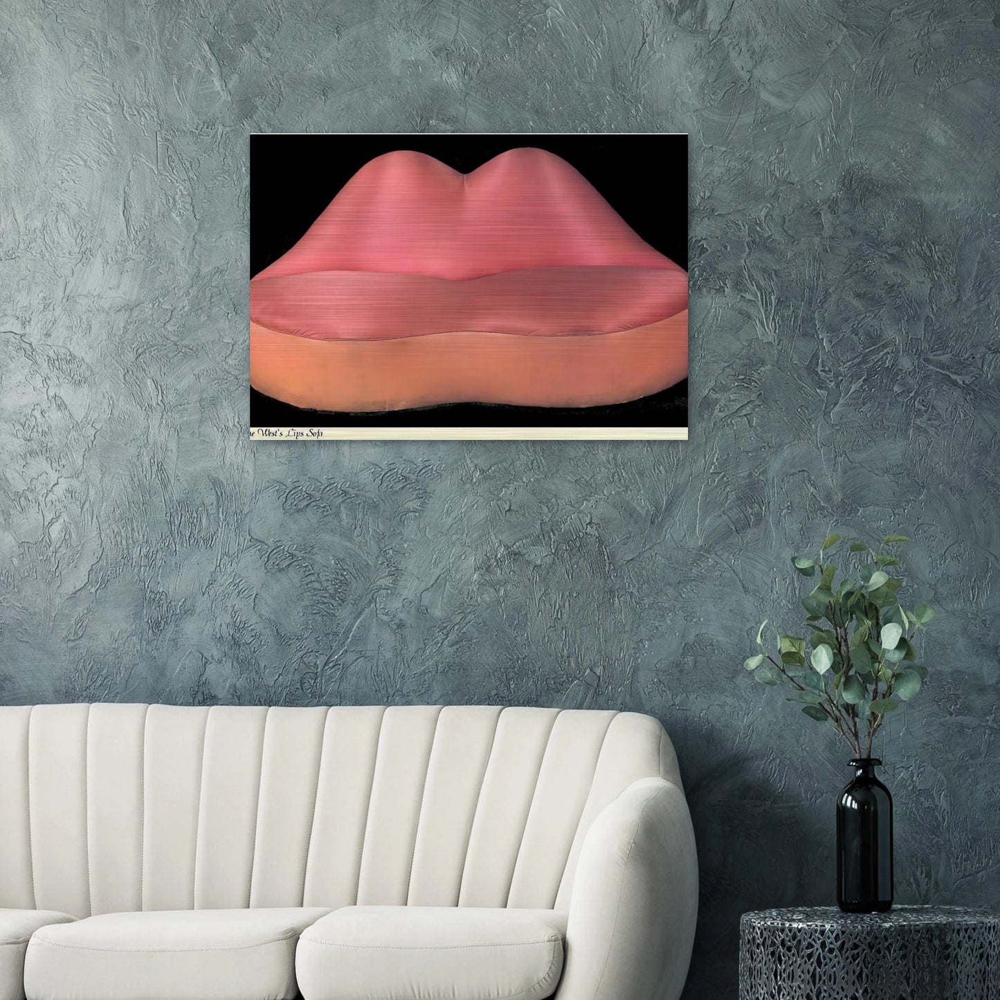 MAE WEST LIPS SOFA 1937 - Salvador Dali Brushed Aluminum Print - 70x100 cm / 28x40 inches | Salvador Dali Aluminum Print | Salvador Dali Prints