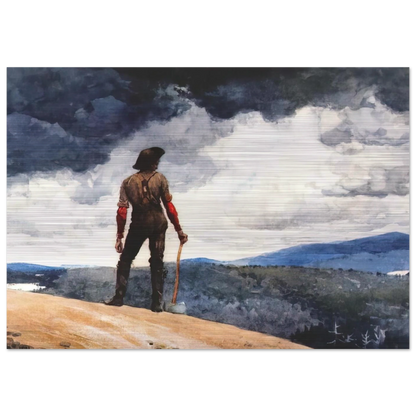 THE WOODCUTTER - Winslow Homer Brushed Aluminum Print - 70x100 cm / 28x40 inches | Winslow Homer Aluminum Print | Winslow Homer Prints