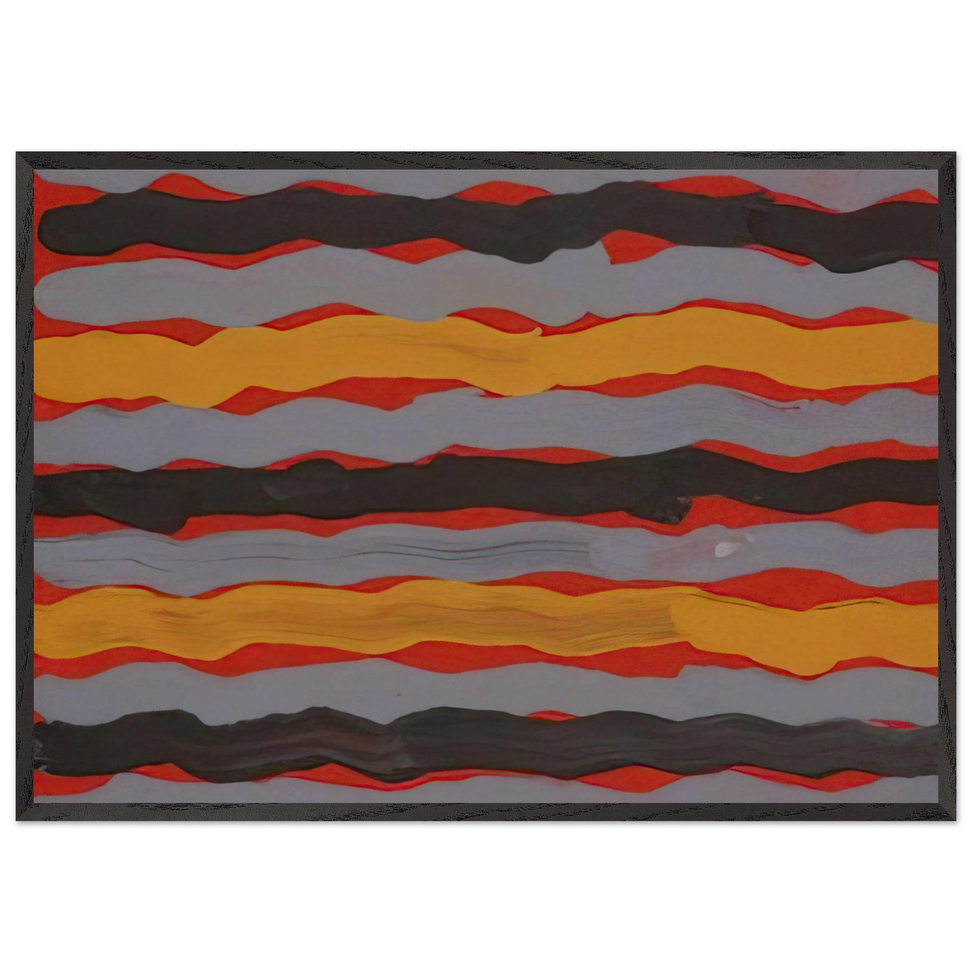 Spear Dreaming - 2001 - Clifford Possum Tjapaltjarri Framed Art Print – Black Wooden Frame - Default Title - -Framed Art Print