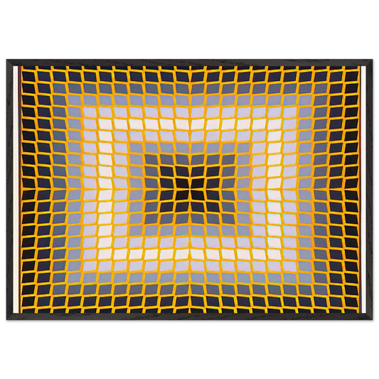 Quasar Dia - 1965 - Victor Vasarely Framed Art Print – Black Wooden Frame - Default Title - -Framed Art Print