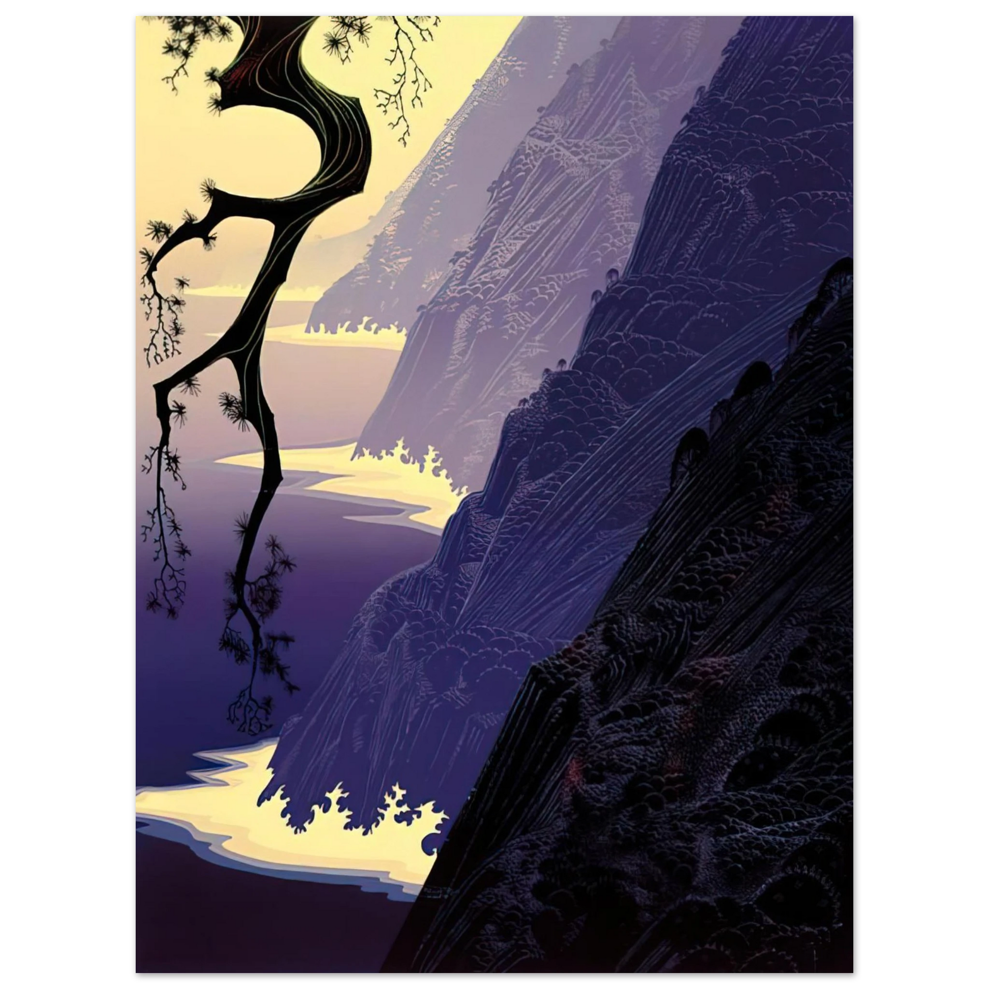 Eyvind Earle - Purple Mist Fine Art Poster - Default Title