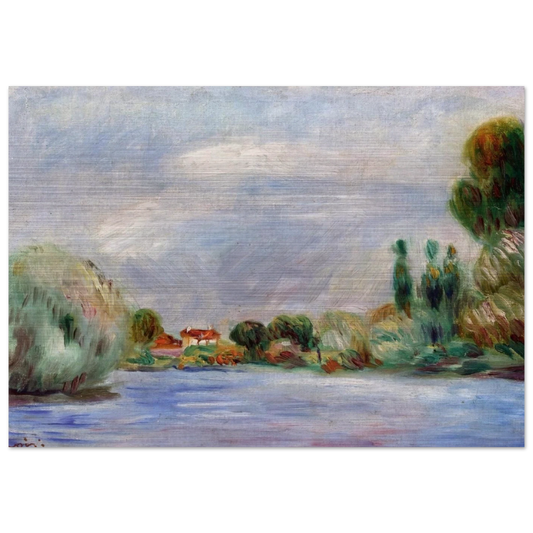 House on the River - Pierre-Auguste Renoir Brushed Aluminum Print - 70x100 cm / 28x40 inches | Pierre-Auguste Renoir Aluminum Print | Pierre-Auguste Renoir Prints