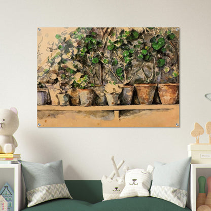 Flower Pots - Paul Cézanne Acrylic Print - 70x100 cm / 28x40″ inches | Paul Cézanne Wall Art | Paul Cézanne Prints