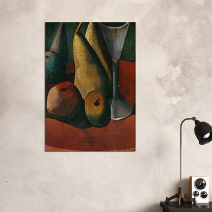 Glass and fruits - Pablo Picasso Brushed Aluminum Print - 70x100 cm / 28x40 inches | Pablo Picasso Aluminum Print | Pablo Picasso Prints