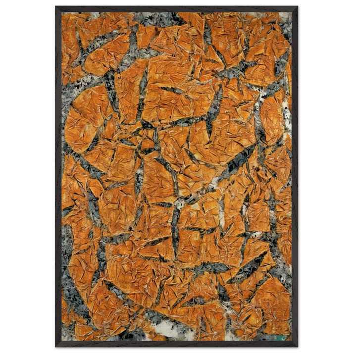 Mariale MD 4 serie le manteau de la Vierge - 1962 - Simon Hantai 70x100 cm / 28x40 inches Framed Art Print – Black Wooden Frame