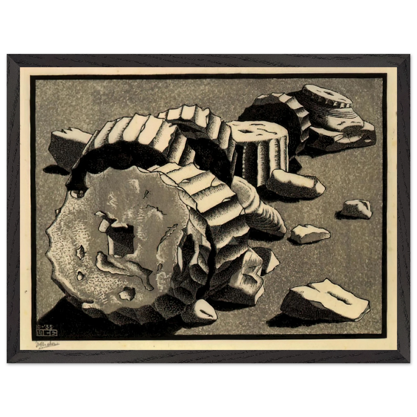 MC Escher - SELINUNTE SICILY OCTOBER 1935 1935 Wall Art - 30x40 cm / 12x16 inches - Fine Art Poster - -