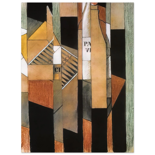 Juan Gris - STILL LIFE WITH BOTTLE AND CIGARS 1912 Fine Art Poster - Default Title