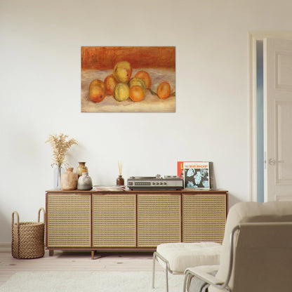 Apples and Manderines - Pierre-Auguste Renoir Brushed Aluminum Print - 70x100 cm / 28x40 inches | Pierre-Auguste Renoir Aluminum Print | Pierre-Auguste Renoir Prints