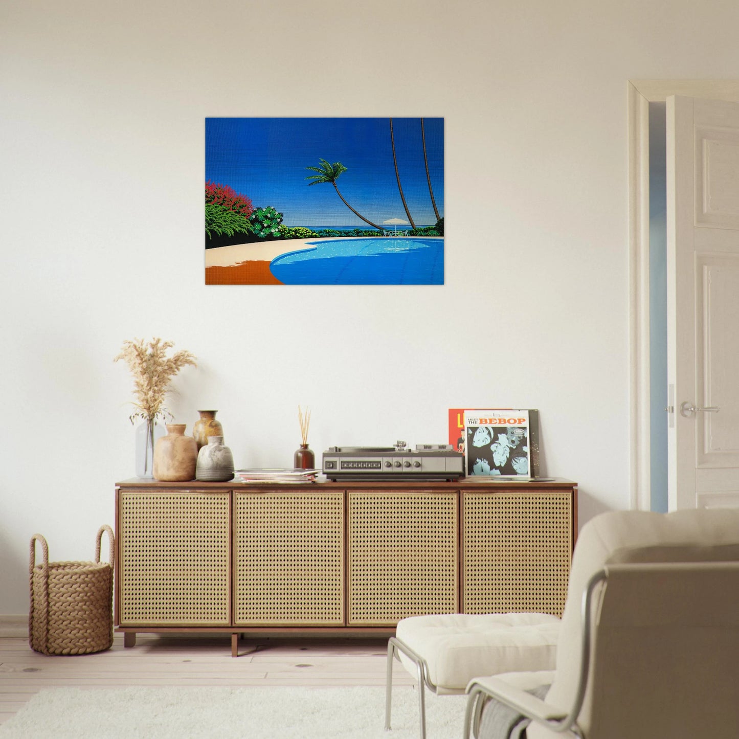 Shade of Palm Grove II - Hiroshi Nagai Brushed Aluminum Print - 70x100 cm / 28x40 inches | Hiroshi Nagai Aluminum Print | Hiroshi Nagai Prints