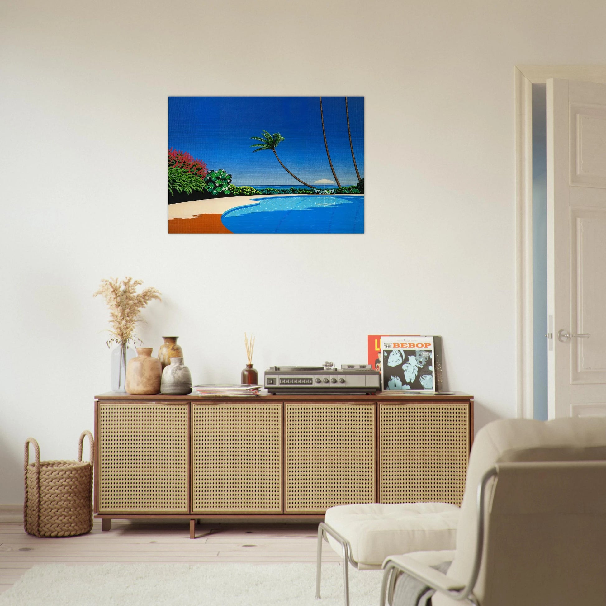 Shade of Palm Grove II - Hiroshi Nagai Brushed Aluminum Print - 70x100 cm / 28x40 inches | Hiroshi Nagai Aluminum Print | Hiroshi Nagai Prints