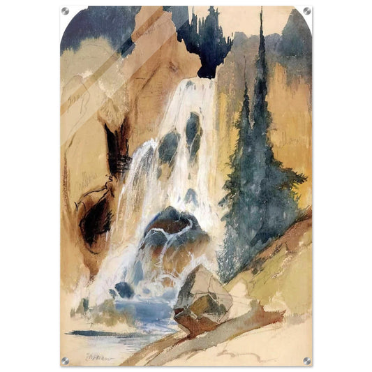 Crystal Falls watercolour - Thomas Moran Acrylic Print - 70x100 cm / 28x40″ inches