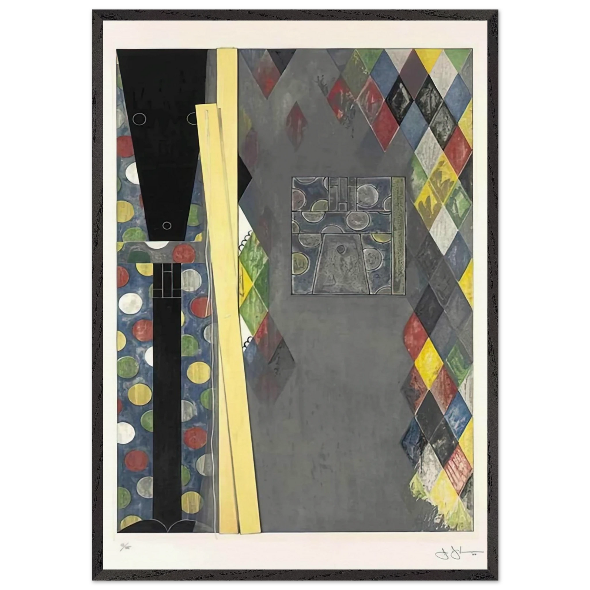 BUSHBABY 2004 - Jasper Johns Framed Art Print – Black Wooden Frame - Default Title - -Framed Art Print