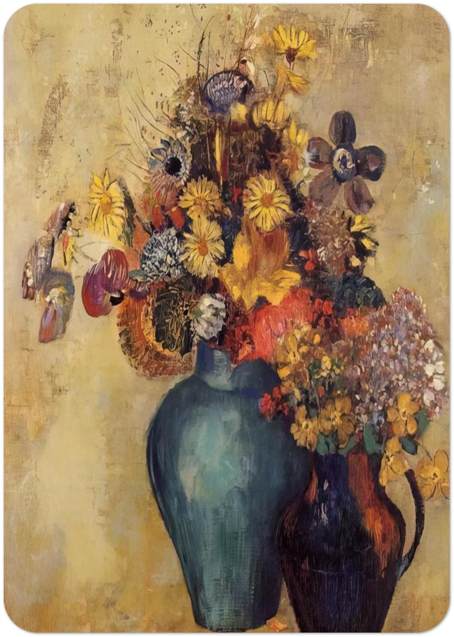 FLOWERS 1 By Odilon Redon Pack of 10 Post Cards | Odilon Redon Post Cards | A6 (10.5 x 14.8 cm) - 4.1 x 5.8 inches