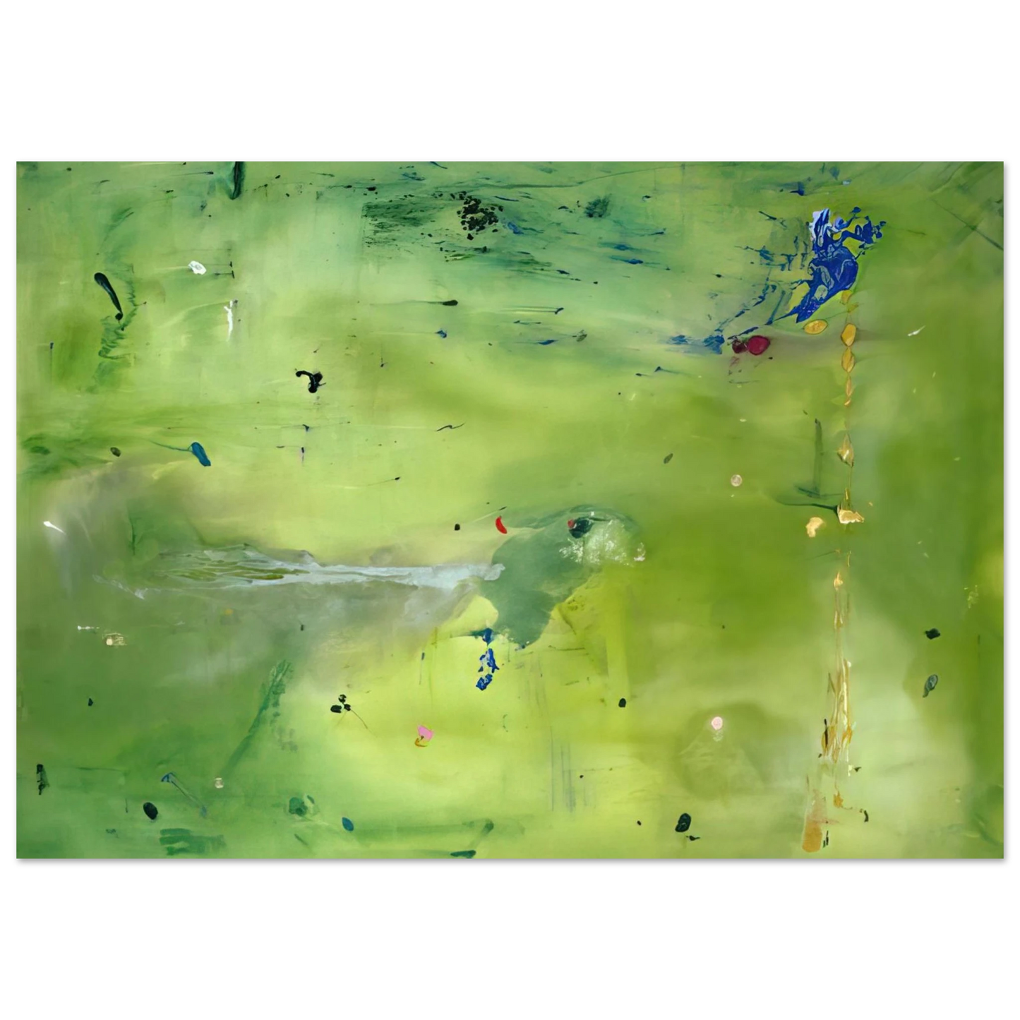 Helen Frankenthaler - A Green Thought in a Green Shade - 1981 Wall art - 15x20 cm / 6x8 Inches - Premium Wooden Framed Poster With Fine Art Paper - Black frame