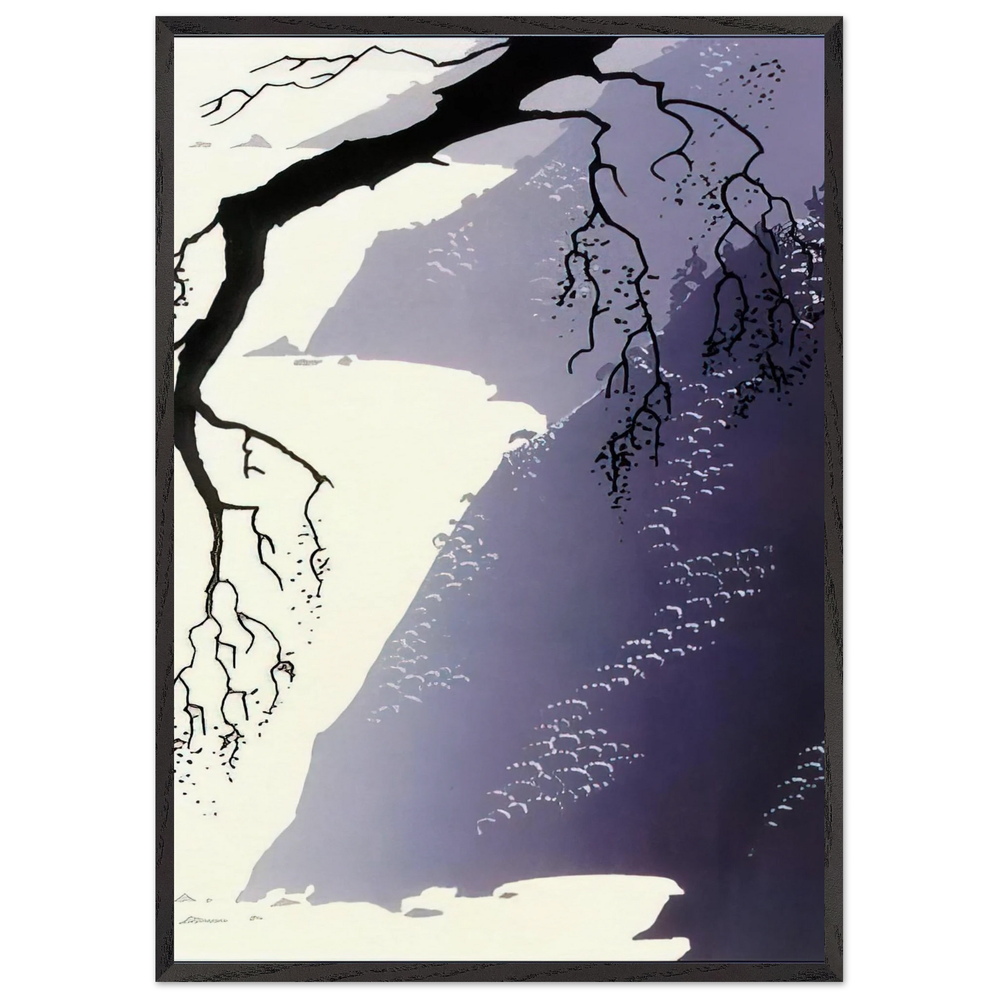 Gray Mist - Eyvind Earle Framed Art Print – Black Wooden Frame - Default Title - -Framed Art Print